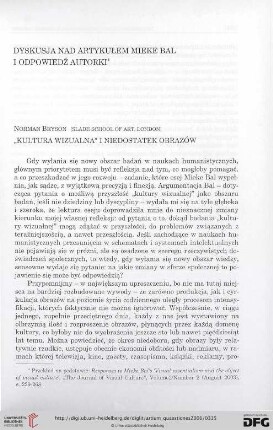 17: "Kultura wizualna" i niedostatek obrazów