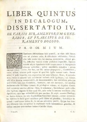 Theologia Christiana Dogmatico-Moralis, 4. In Decalogum