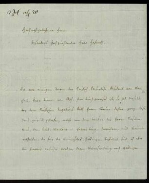 [Brief von ... an Heyne vom 09.07.1778]