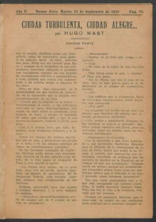 1920009500: Ciudad turbulenta, ciudad alegre : novena parte