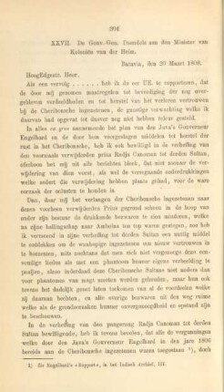 XXVII. De Gouv.-Gen. Daendels ... 20 Maart 1808