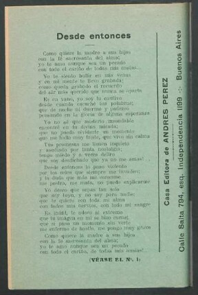 Desde entonces [Sumario de primera parte]