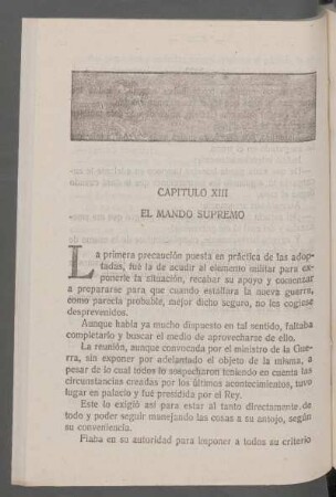 Capítulo XIII - El mando supremo