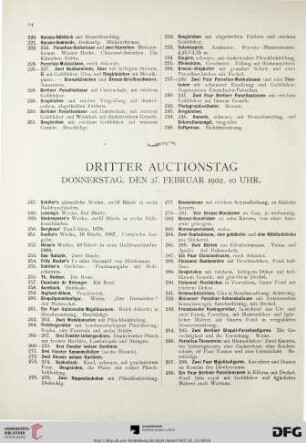 Dritter Auctionstag (Nr. 247-522)