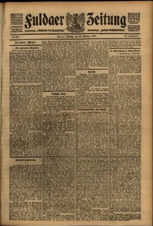 Zweite Ausgabe vom Freitag, den 16. Oktober 1908.
