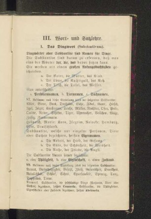 III. Wort= und Satzlehre.