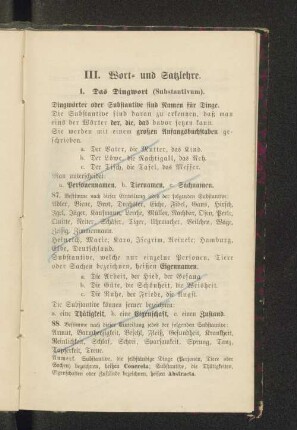 III. Wort= und Satzlehre.