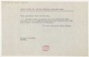 Brief an Fritz Volbach : 11.03.1931