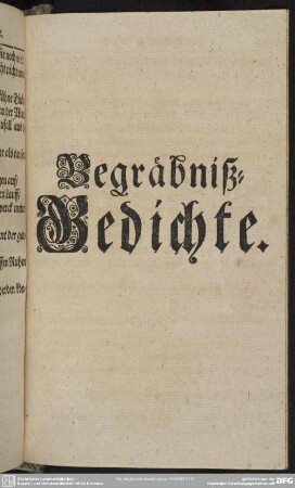 Begräbniß-Gedichte