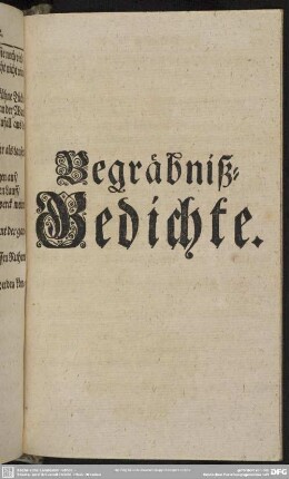 Begräbniß-Gedichte