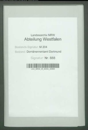 Verzeichnis der Hofesabgaben von Stift Herdecke. Domänen-Rezeptur Gevelsberg
