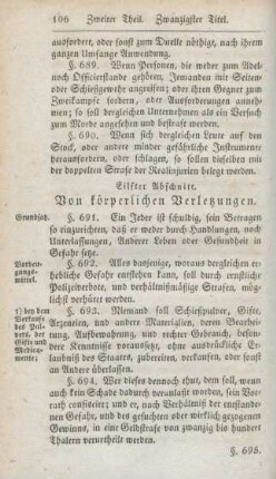 Eilfter Abschnitt. Von körperlichen Verletzungen