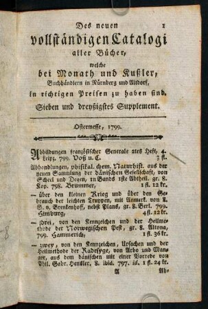 1-119, Ostermesse, 1799.