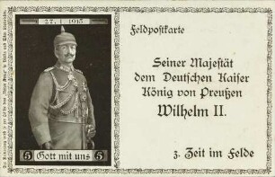Seiner Majestät dem Deutschen Kaiser König von Preußen - Wilhelm II.