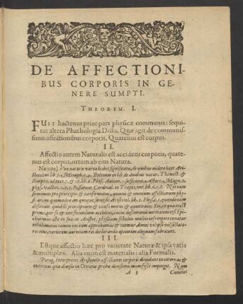 De Affectionibus Corporis In Genere Sumpti