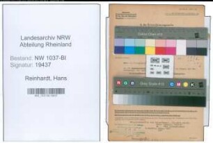 Entnazifizierung Hans Reinhardt , geb. 27.04.1908 (Reg.Sekretaer)