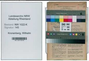 Entnazifizierung Wilhelm Kronenberg , geb. 19.09.1896 (Hausmeister)