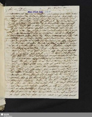 Nr. 10: F. Tieck an Sophie Tieck. Paris, 27.01.1800.