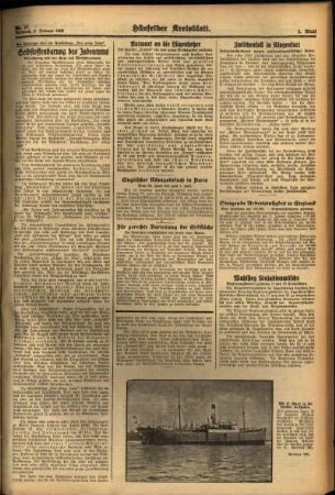 Zweite Ausgabe vom Mittwoch, den 09. Februar 1938.