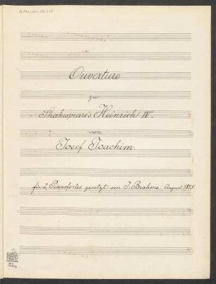 Ouvertüren. Arr.; pf (2); C-Dur; op. 7