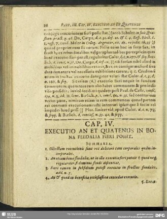 Cap. IV. Executio An Et Quatenus In Bona Feudalia Fieri Possit