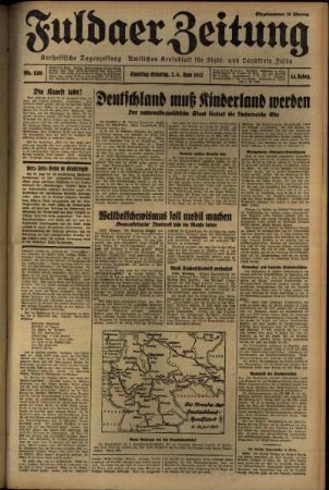 Erste Ausgabe vom Sonntag, den 06. Juni 1937.