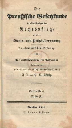 Bd. 1: A bis K : in alphabetischer Ordnung