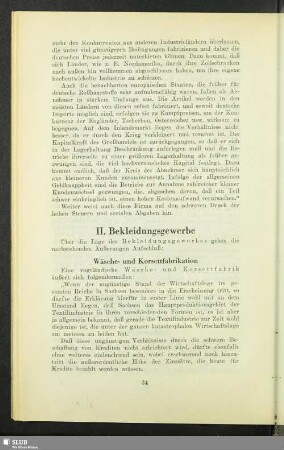 II. Bekleidungsgewerbe