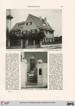 Zu den Arbeiten v. Otto Völckers