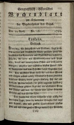 No. 16. Den 20. April. 1799.