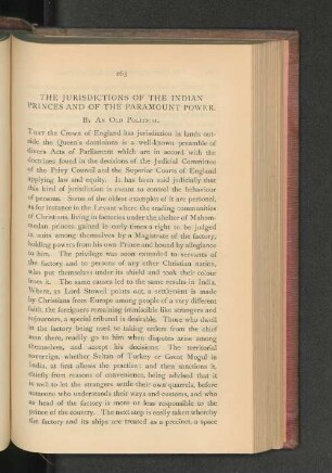 The Jurisdictions of the Indian Princes and of the Paramount Power.