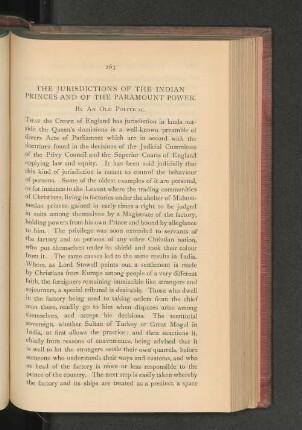 The Jurisdictions of the Indian Princes and of the Paramount Power.