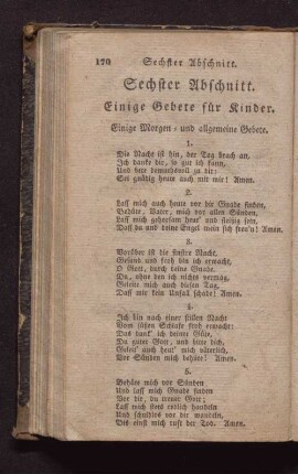 Sechster Abschnitt. Einige Gebete für Kinder.