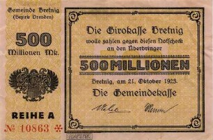Notgeld - 500 Mill. Mark