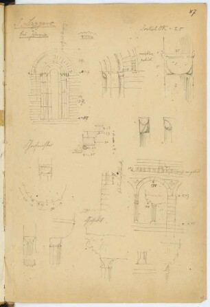 S. Lazzaro, Pavia: Details (aus: Skizzen- und Fotoalbum 4)