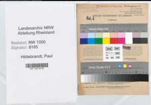 Entnazifizierung Paul Hildebrandt, geb. 27.09.1902 (Telegrafenwerkmeister)
