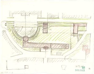 Fischer, Theodor; München, Alter Botanischer Garten; Neues Ausstellungsgebäude (ehem. Glaspalast) - Lageplan