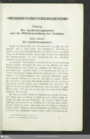 Anhang: Die Landkreisregimenter und die Militärverfassung der Lausitzen
