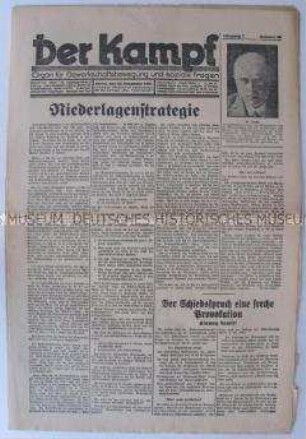 Kommunistische Gewerkschaftszeitung "Der Kampf" mit scharfer Polemik gegen die Gewerkschaftsführung und die SPD und einem Bericht über einen Besuch in Moskau