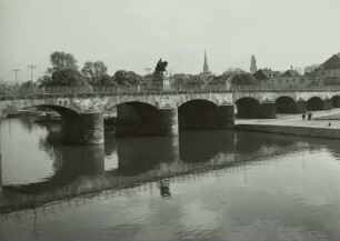 Saarbrücken, Alte Brücke mit Reiterstandbild