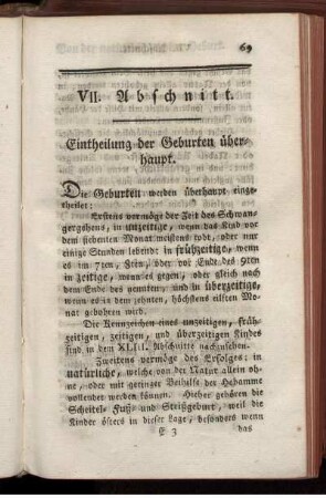 VII. Abschnitt. Eintheilung der Geburten überhaupt.