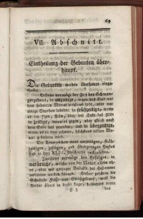 VII. Abschnitt. Eintheilung der Geburten überhaupt.
