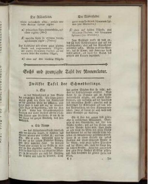 Sechs und zwanzigste Tafel der Nomenclatur. [bis] Sechs und dreisigste Tafel der Nomenclatur.