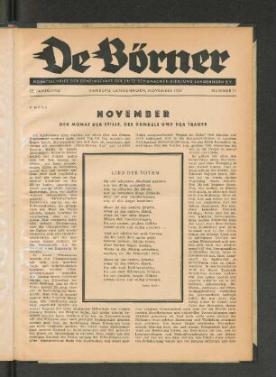 22. Jahrgang, Hamburg-Langenhorn, November 1957, Nummer 11