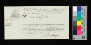 Frachtbrief, 10. September 1834, Schiffer D. Kröger von Lübeck