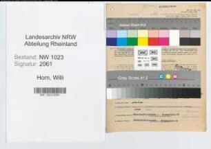 Entnazifizierung Willi Horn , geb. 07.09.1889 (Postbeamter)