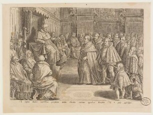 Eintritt von Cosimo I. in das Kardinalskollegium in der Reihe von Mediceae Familiae Rerum Feliciter Gestarum Victoriae et Triumphiv