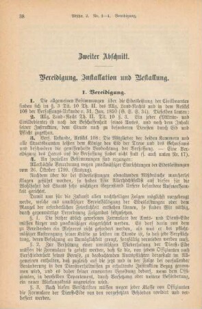 Zweiter Abschnitt. Vereidigung, Installation und Bestallung.