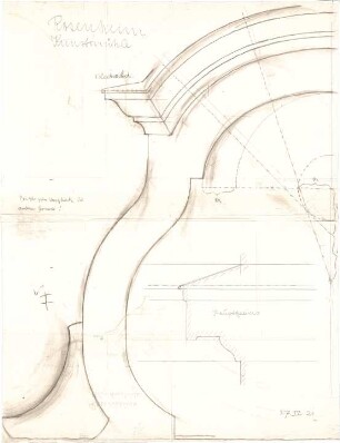 Fischer, Theodor; Rosenheim; Kunstmühle - Hauptgesims (Detail)