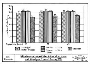 Feldaufgang bei ausgewählten Maisbestellverfahren nach Weidelgras (Standort: Amerang 1986)